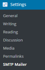 SMTP Mailer WordPress plugin menu