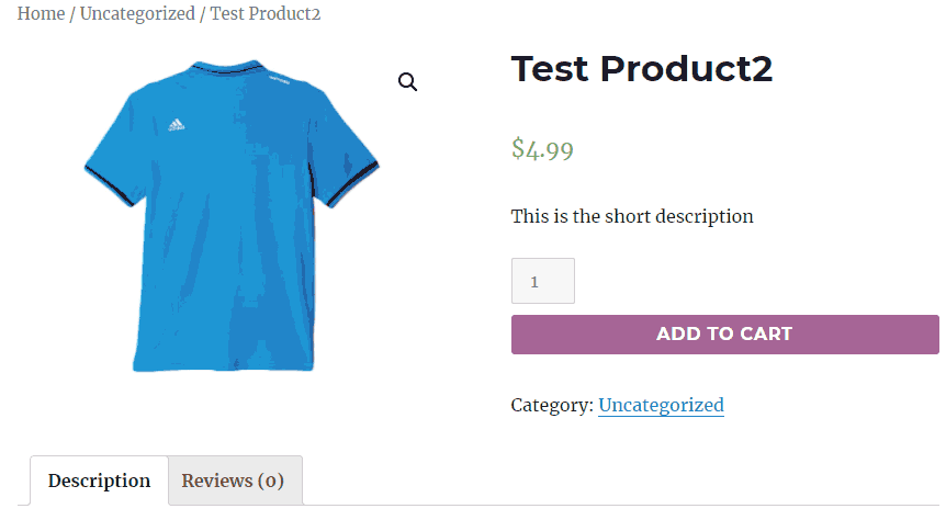 resized WooCommerce add to cart button