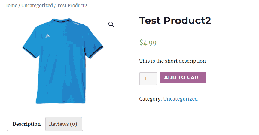 default WooCommerce add to cart button