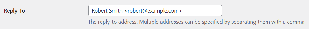 reply-to address configured in the SMTP Mailer WordPress plugin